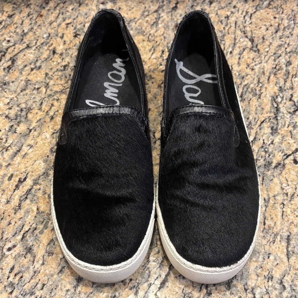 Sam Edelman Black Leather Slip-Ons
